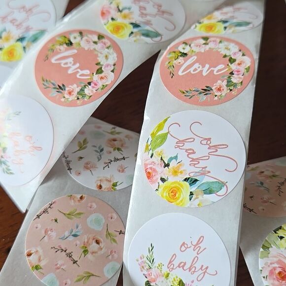 Efavormart Baby Shower Stickers 1'' Round 40 PCS Water Resistant DIY Floral - Picture 11 of 16